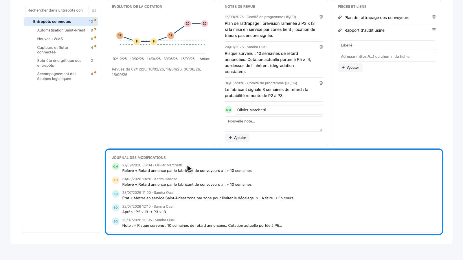 Le journal des modifications du 2.2 sous les notes de revue et les pièces