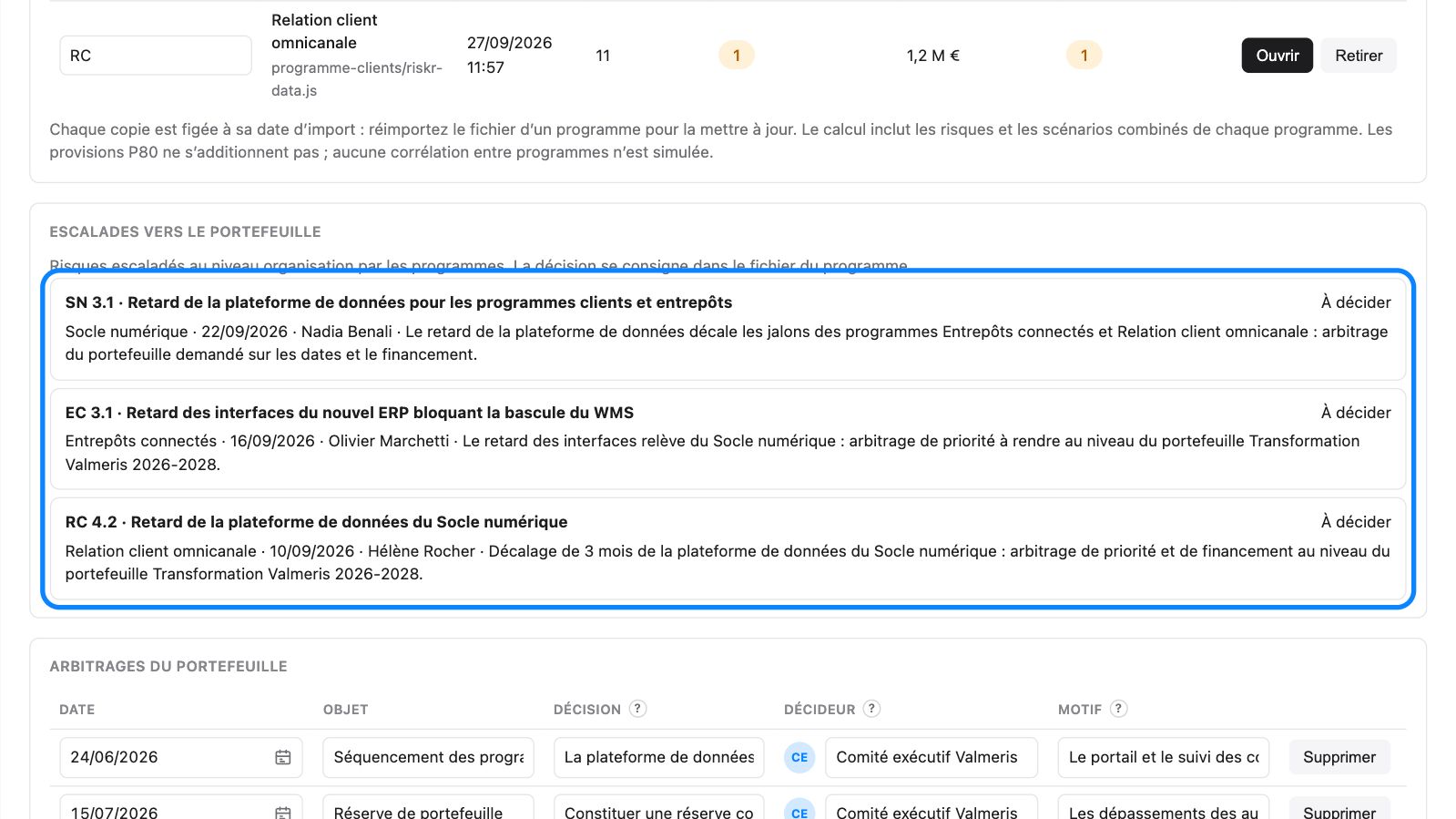Escalades vers le portefeuille : trois retards liés à la plateforme de données du Socle numérique
